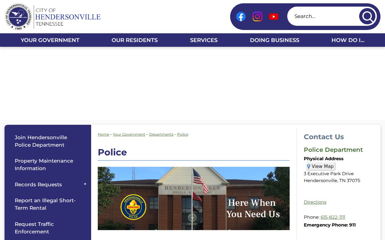 Hendersonville warrant records police contact panel