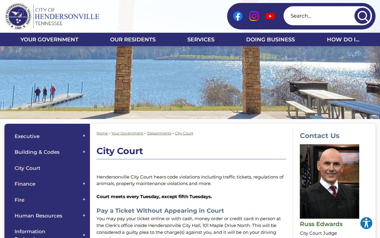 Hendersonville City Court warrant and citation payment information